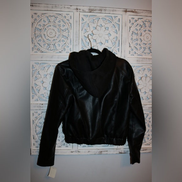 Blank NYC Faux Leather Multi Layer Hooded Jacket - Picture 2 of 3